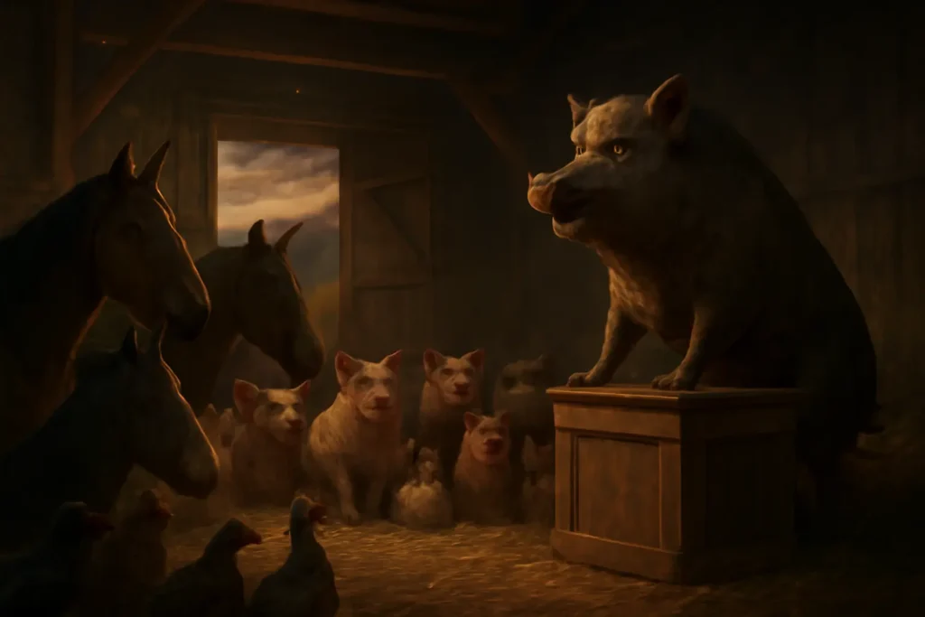 Old Major Meeting Animal Farm